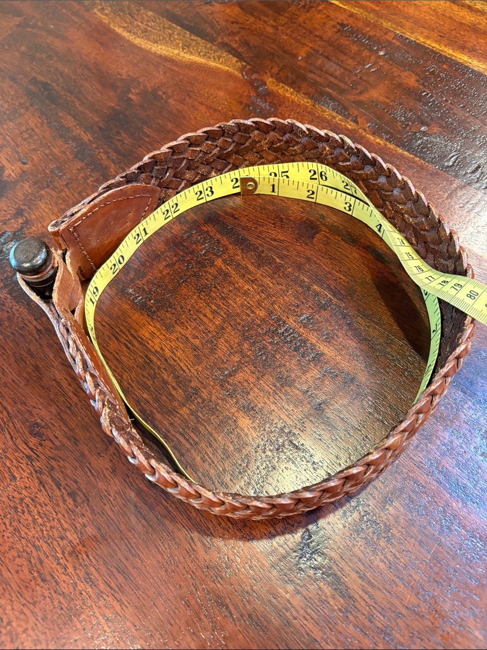 Vintage Ralph Lauren Braided Leather Wood Peg Waist Belt XXS/XS *As-Is* - Picture 6 of 12
